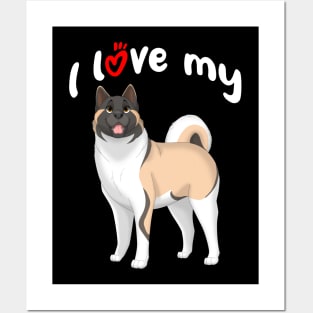 I Love My Akita Dog Posters and Art